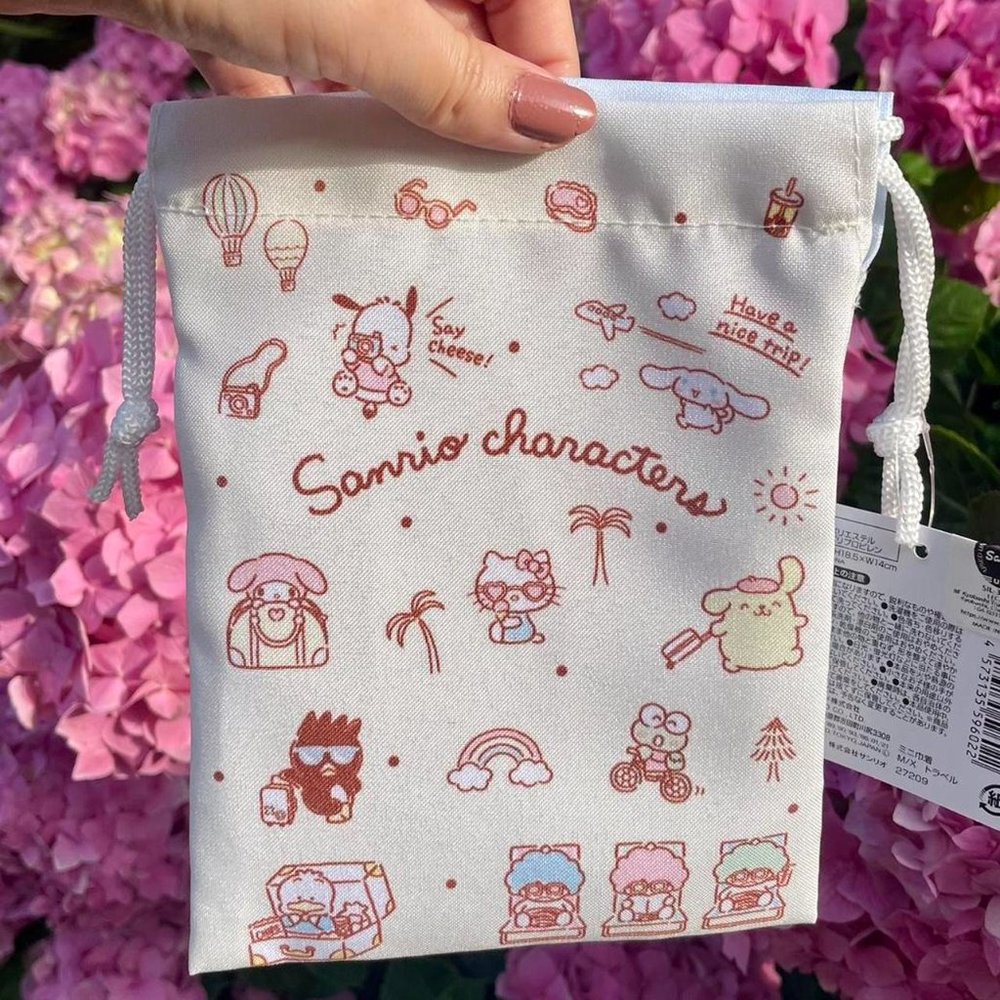 Sanrio Characters Blue Small Drawstring Bag